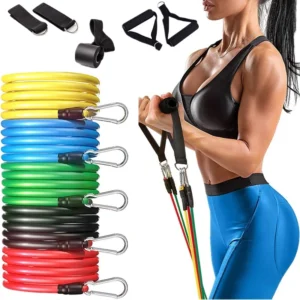 11-Piece Yoga Resistance Bands Set - Home Gym Fitness