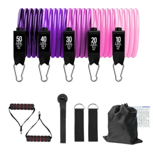 5-Piece Fitness Resistance Bands Set - Home Workout Equipment